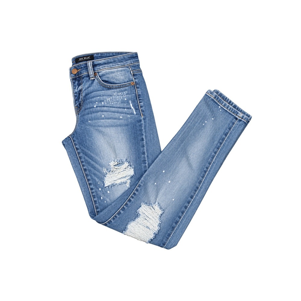 Judy Blue Distressed Bleach Splatter Boyfriend Jeans Size 5/27 - Picture 3 of 6